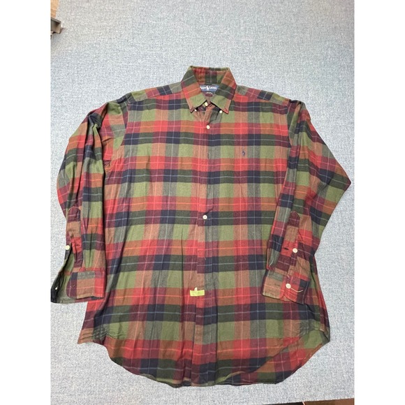 Ralph Lauren Other - Ralph Lauren Blake Mens Green Red Plaid Flannel Cotton Y2K Button Down Shirt S